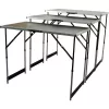 BRÜDER MANNESMANN M70113 multifunktions-hopfällbart bord set, 3 delar, MDF E1 bordsskiva 2,7 mm, aluminiumram, silver/grå