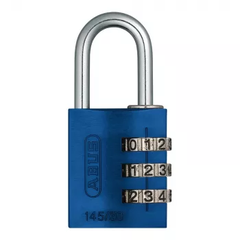 ABUS 145/30 aluminiumsifferhänglås, 3-siffrigt, blått