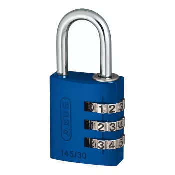 ABUS 145/30 aluminiumsifferhänglås, 3-siffrigt, blått