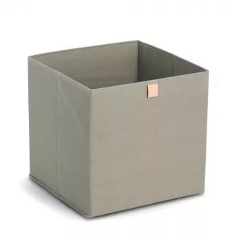 Zeller khaki tygförvaringslåda 32x32x32 cm hopfällbar kub-organizer 14540