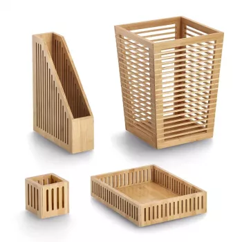 Zeller pennställ bambu brun 8x8x8 cm 15201