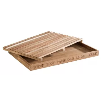 APS LETTER brödskärbräda 480x340x30 mm akaciaträ med uttagbar smulskiva