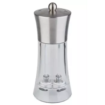 APS 40545 2-i-1 salt- och pepparkvarn 18,5 cm rostfritt stål akryl