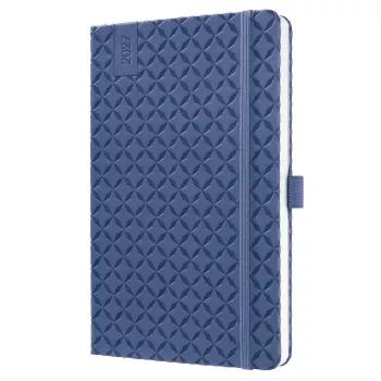 SIGEL Jolie 2027 bokkalender A5 indigo blå, veckokalender, trådbunden, soft-touch-omslag 7J101
