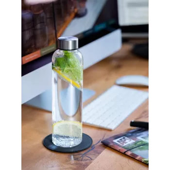 APS 0.55L Glass Drinking Bottle with Stainless Steel Screw Cap 66907