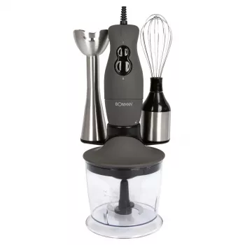 Bomann stavmixer med rostfri skaft, 400 W, 2 hastigheter, visp, hackare (660551)