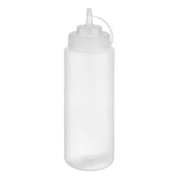 APS klämflaska 1025 ml transparent polyeten med skruvlock och kapsyl - 1 st (93259)