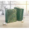 SIGEL GT118 presentpåsar, gyllene ornament på grönt, 26 x 32 cm, 5-pack