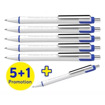 Schneider Slider Xite kulspetspenna 5+1-pack, blått bläck, vitt skaft 133286