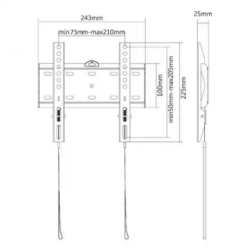 E+P väggfäste 200x200 svart WHS104 5625404