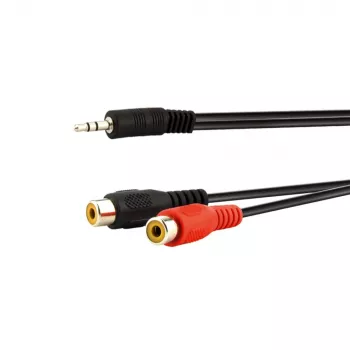 E+P 3,5 mm tele till 2 RCA-uttag ljudadapterkabel 0,2 m svart 463450