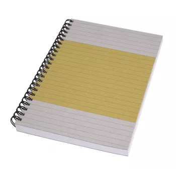 SIGEL Quicknote klargul anteckningsbok A5 linjerad, gul/grå mjukt omslag, 160 sidor, SN500