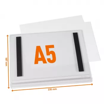 DURABLE vattentät magnetisk A5-posterram, 5-pack, svart 505819