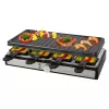 Clatronic RG 3757 raclettegrill, rektangulär, räfflad grillplatta 42x21 cm, 8 raclettepannor, 1400 W, rostfritt stål/plast 263946