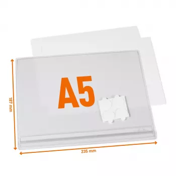 DURABLE 505719 vattentät A5 självhäftande visningsmapp, 5-pack