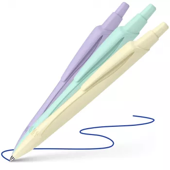 Schneider Reco Pastel kulspetspenna, blått bläck, 3-pack, olika pastellfärger 131893