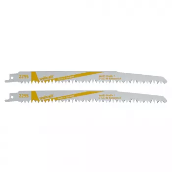 Wolfcraft 2295000 tigersågblad 230 mm, 2-pack, HCS, 6 TPI, för trä och plast