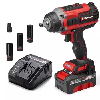 Einhell Professional IMPAXXO 18/450 batteridriven slagskruvdragare 450 Nm 18V borstlös med 4,0Ah batteri och laddare 4510074