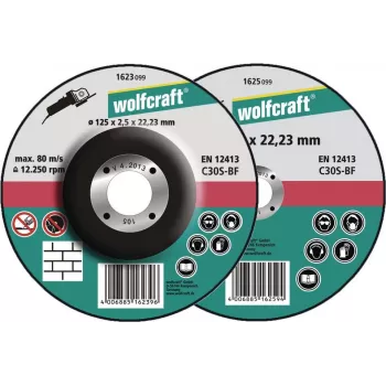 Wolfcraft 1623300 kapslipskiva med försänkt centrum 125 mm x 22,23 mm x 1,2 mm, 5-pack