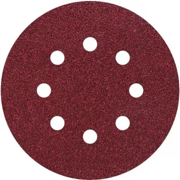 Wolfcraft 2259100 kardborrslippapperssats för excenterslip, 125 mm, korn P80/P120/P240, 25 delar, hålad