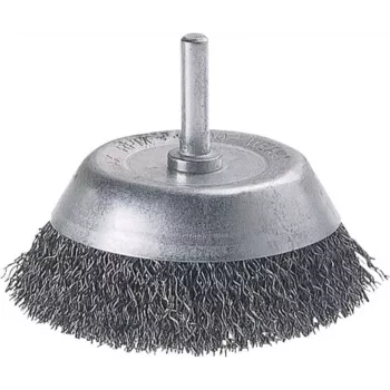 Wolfcraft koppborste med 1/4 inch (6,3 mm) skaftdiameter, 50 mm borstdiameter, vågad ståltråd 2106000