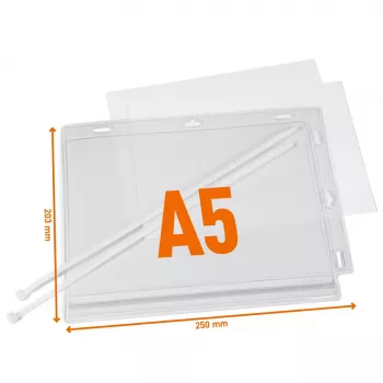 DURABLE vattentäta A5 affischfickor med buntband, 5-pack (505919)