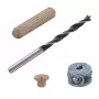 Wolfcraft 2916000 bokträpluggset 6 mm, 50 räfflade pluggar + 4 stålpluggmarkörer