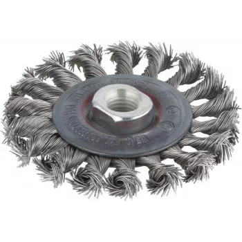 Wolfcraft 2701000 rundborste Ø 100 mm rostfri ståltråd, 1/4 inch (6,3 mm) skaft