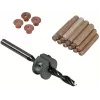 Wolfcraft 8 mm bokträpluggset med borr, djupanslag och markörer (50 pluggar, 56 delar) 2917000