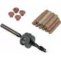 Wolfcraft 8 mm bokträpluggset med borr, djupanslag och markörer (50 pluggar, 56 delar) 2917000