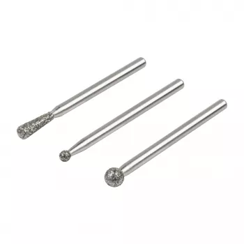 Wolfcraft 5988000 diamantslipstift-set, kula och kon, 3 delar