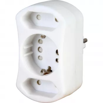 HEINRICH KOPP DUOversal Schuko-till-Euro-adapter, typ F till typ C, 250 V, 2,5 A, vit 179602001