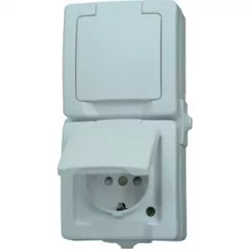 HEINRICH KOPP Paris Schuko-uttag 1-fack renvit infälld 16A 250V IP20 barnsäkring 136902009