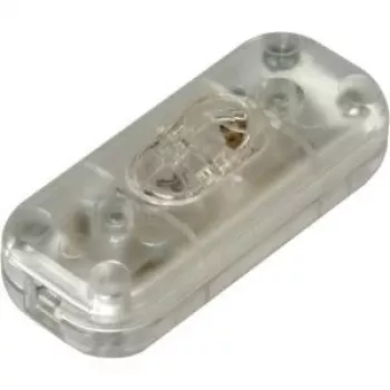 HEINRICH KOPP kabelmellanbrytare med dragavlastning, transparent, 1-polig PÅ/AV, 2 A, 250 V 191310089