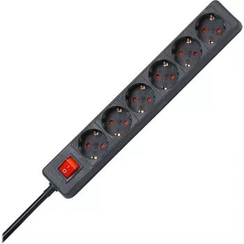 HEINRICH KOPP 6-fack uttagslist, 1,4 m, svart 120915006