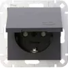 HEINRICH KOPP HK 07 infälld Schuko-uttag med lock, antracit 940115001