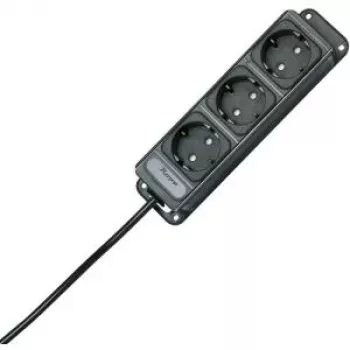HEINRICH KOPP 3-fack uttagslist utan brytare, antracit, 1,4 m 127015013