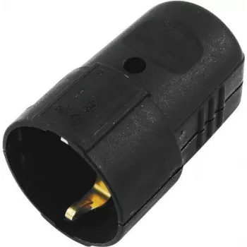 ACCESSORY jordad skarvkontakt plast sv (3023620A) - jordad skarvkontakt, IP44, 16A, svart