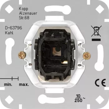 HEINRICH KOPP tryckknappsinsats för HK05/HK07, aluminium, 1-polig, 250V AC, 10A 504400001