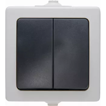 Kopp Paris växelströmbrytare insats, infälld, 250 V AC, 10 A, termoplast, svart/grå 565556008