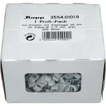 HEINRICH KOPP spikklämmor kabelklämmor, bunt Ø 7-11 mm, grå, 200 st 355401019