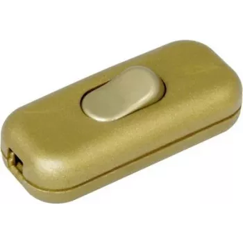 HEINRICH KOPP 191307003 kabelmellanströmbrytare med dragavlastning, guld, 1-polig PÅ/AV, 2 A, 250 V AC