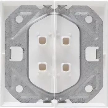 HEINRICH KOPP 490329007 infälld dubbel Schuko-uttag med lock, IP44, vit
