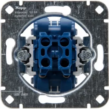 HEINRICH KOPP 507800006 infälld dubbeltryckknappsinsats, 2x NO, 250V, 10AX, aluminium