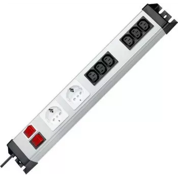 Heinrich Kopp POWERversal 8-fack uttagslist med 2 jordade och 6 IEC C13-uttag, 1,4 m kabel, svart 227520013