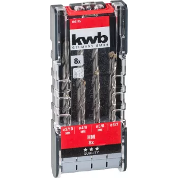 kwb 109145 hårdmetall stenborrset, 8-delat, 3-10 mm