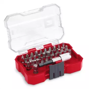 Einhell 32-delat skruvbits-set med magnetisk bithållare, S2-stål, PH/PZ/spår/Torx/insex, 1/4 inch sexkantsfäste 118693