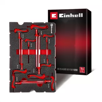Einhell 370526 9-delat väsktinsats-set för E-Case, röd/svart