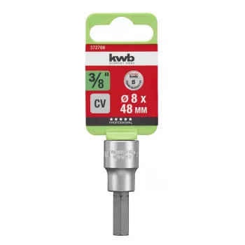 kwb 372708 External Hex Socket Bit Insert 8 mm 3/8 inch Drive