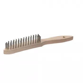kwb 919930 handstålborste, 3-radig, ståltråd, vågiga borst, plasthandtag, 255 mm